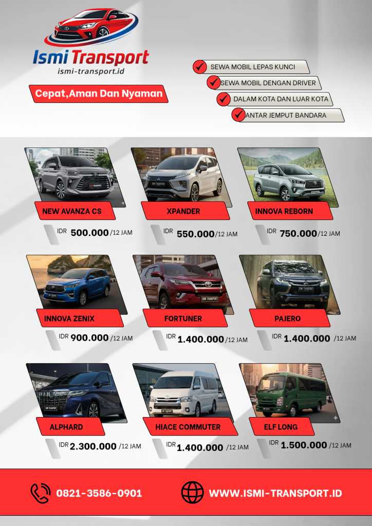 harga sewa rental mobil ismitransport